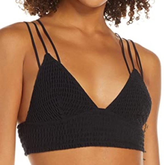 Free People Other - Free People Black Emmy Smocked Bralette M NWT